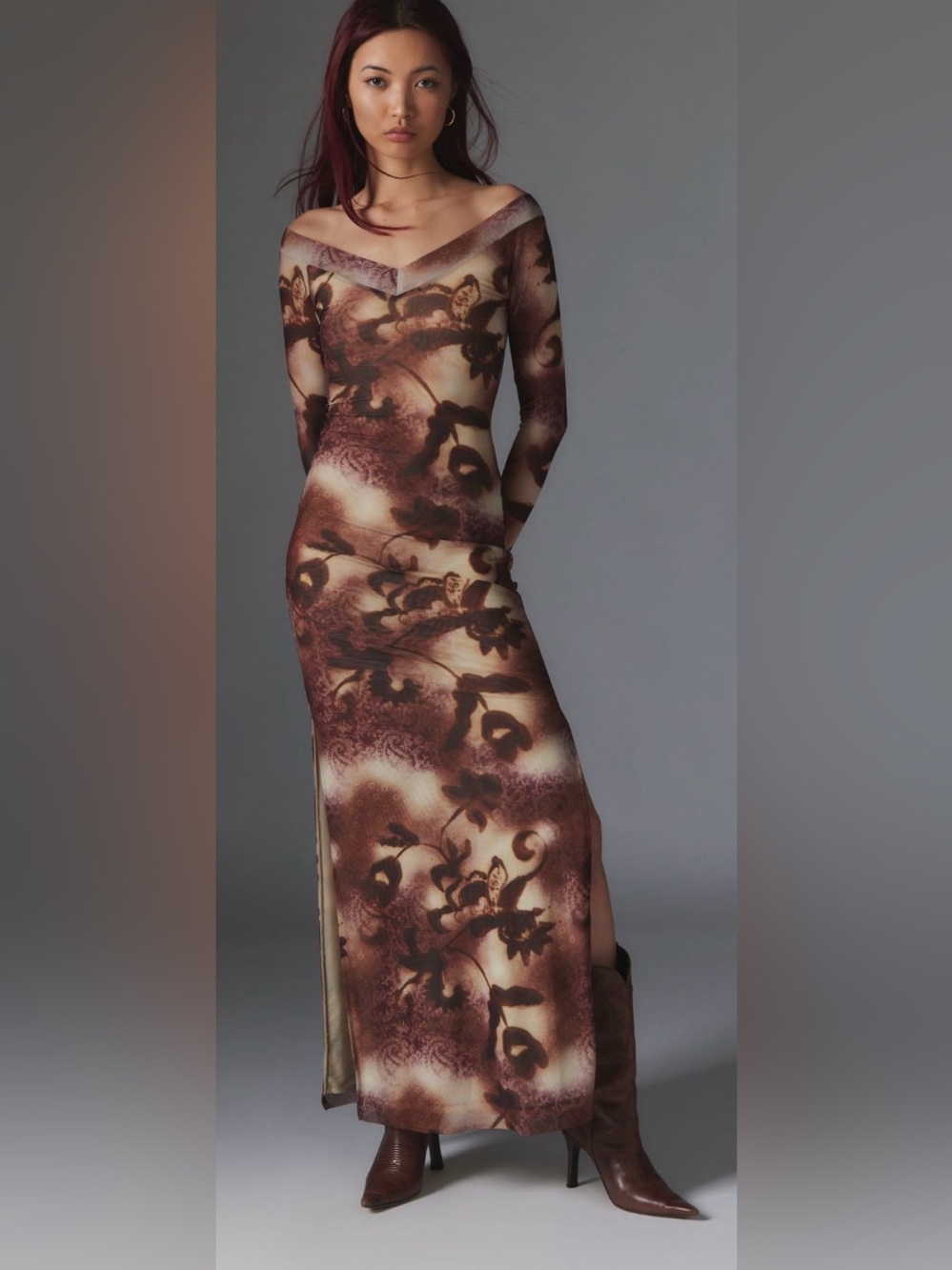 NWT Silence + Noise Dylan Off The Shoulder Maxi Dress